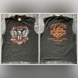 Harley Davidson Sleeveless Presidential Eagle Tshirt Size Large Tennessee